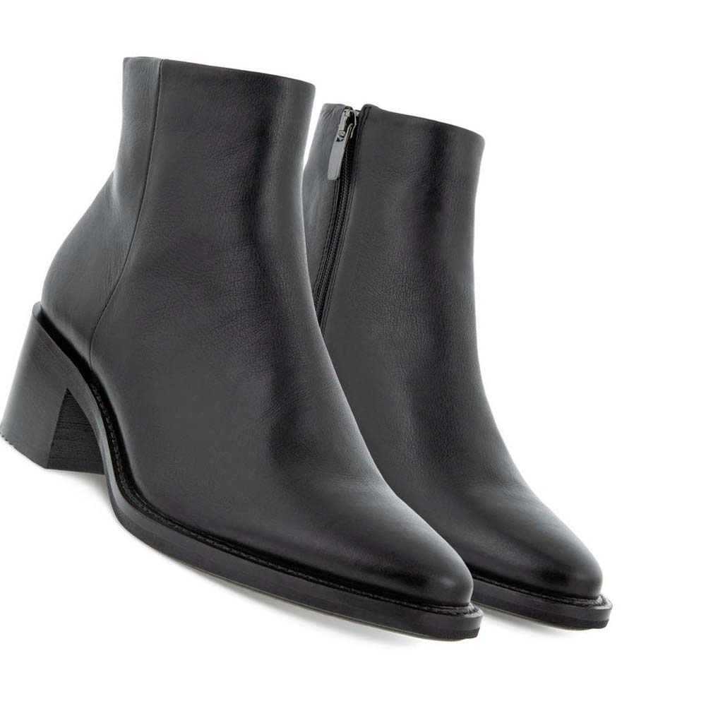 Women's Ecco Shape 35 Sartorelle Ankle Mid Boots Black | USA 29PJJ